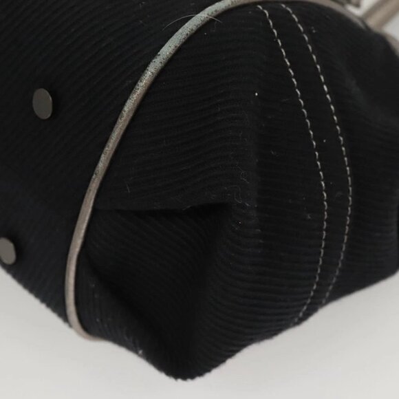 BURBERRY Blue Label Hand Bag Canvas Black Silver Auth - Picture 6 of 16